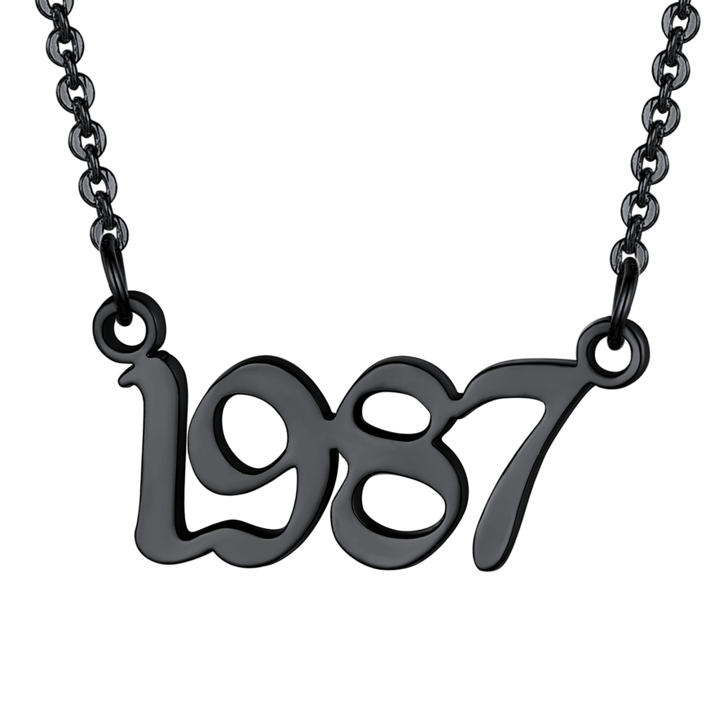 Personalized Name Pendant Necklaces Number black