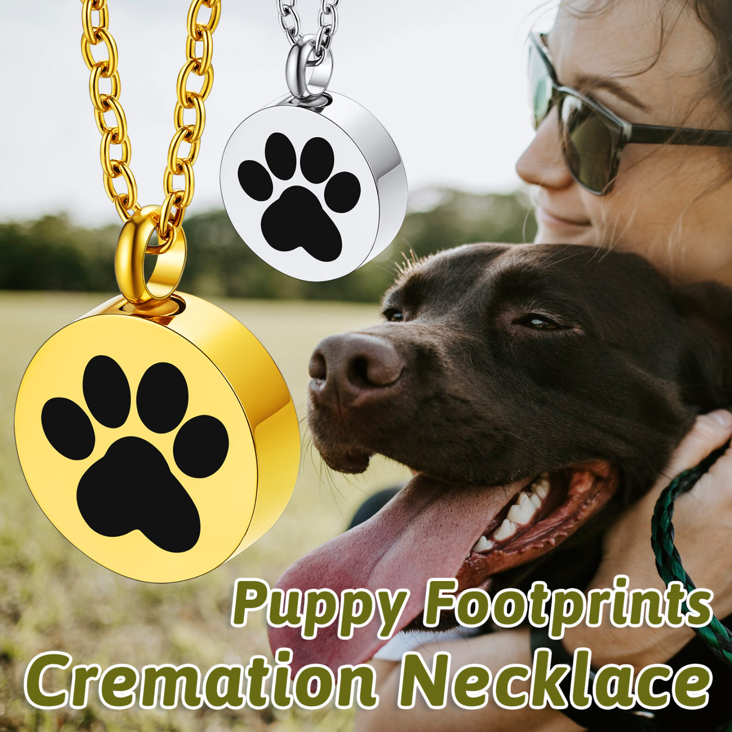 Custom Dog Paw Urn Cremation pendnat Necklace for Pet Ashes