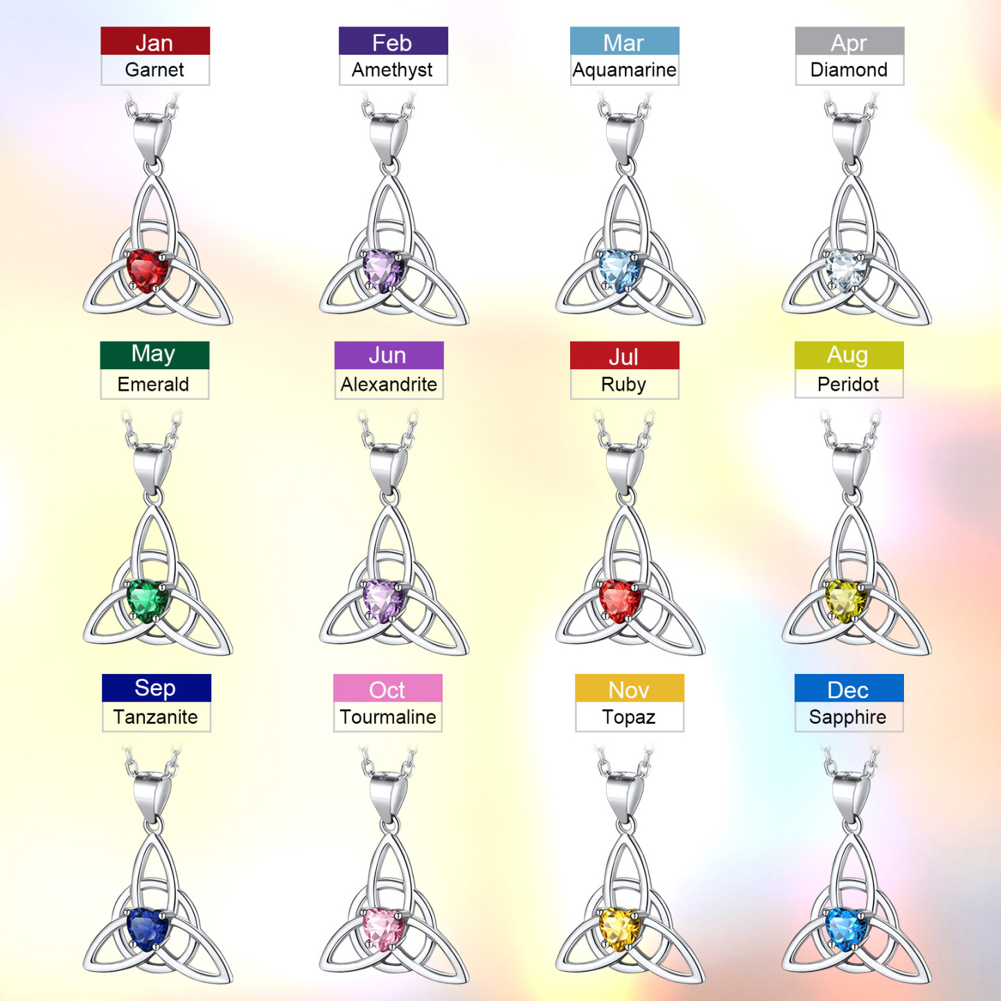 Birthstone Celtic Knot Pendant Necklace for Women collection