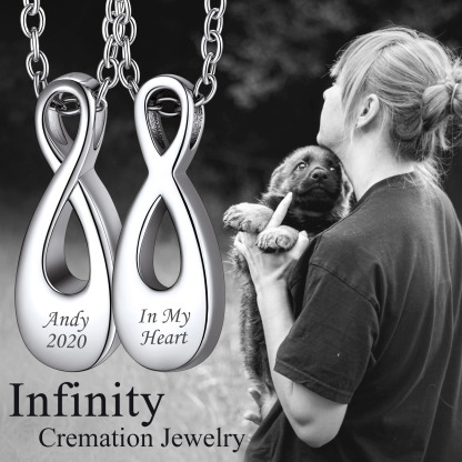 Custom Engraved Urn Cremation Infinity Necklace
