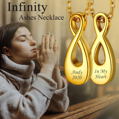 Urn Cremation Infinity Necklace for Ashes