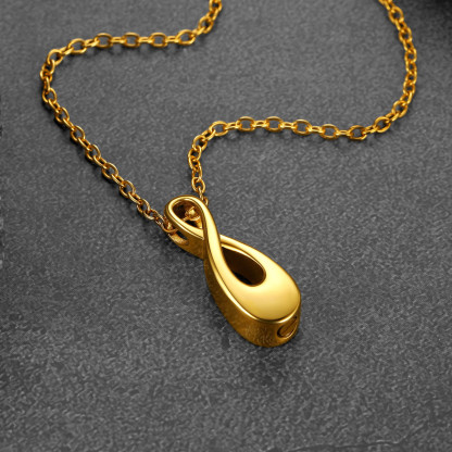 Custom Engraved Urn Cremation Infinity Necklace for Ashes occasion black