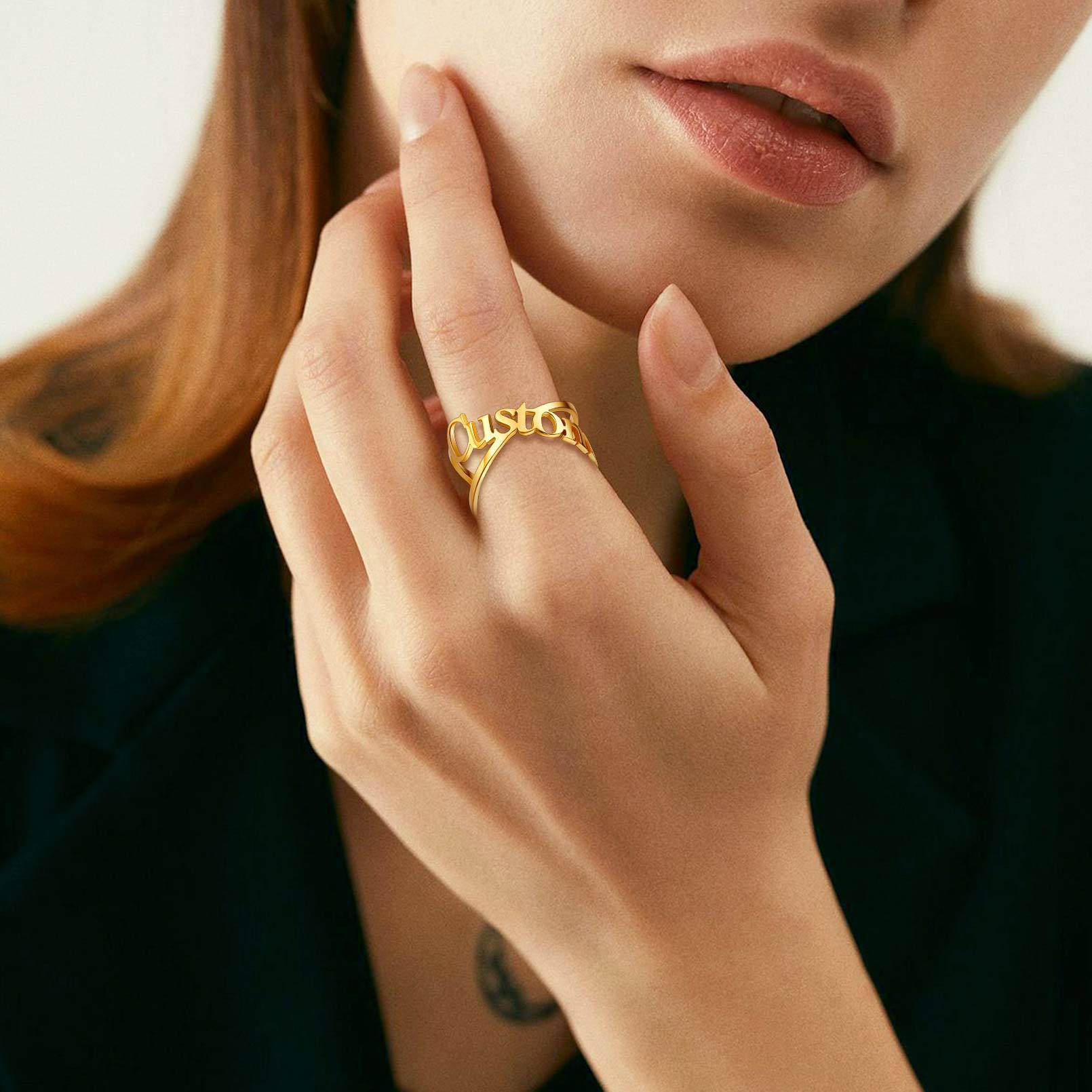 Custom Name Infinity Ring Adjustable for Women model