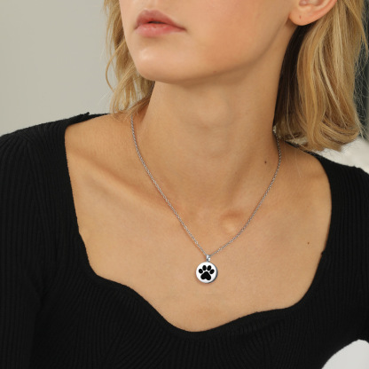 Custom Dog Paw Urn Cremation Necklace for Pet Ashes model
