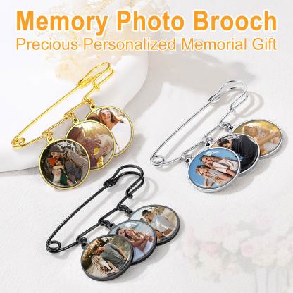 Custom Picture Wedding Bouquet Photo Brooch Memorial Pins gift