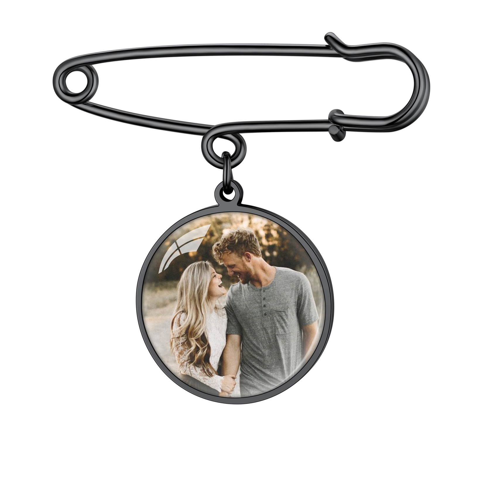 Custom Picture Wedding Bouquet Photo Brooch Memorial Pins black 1