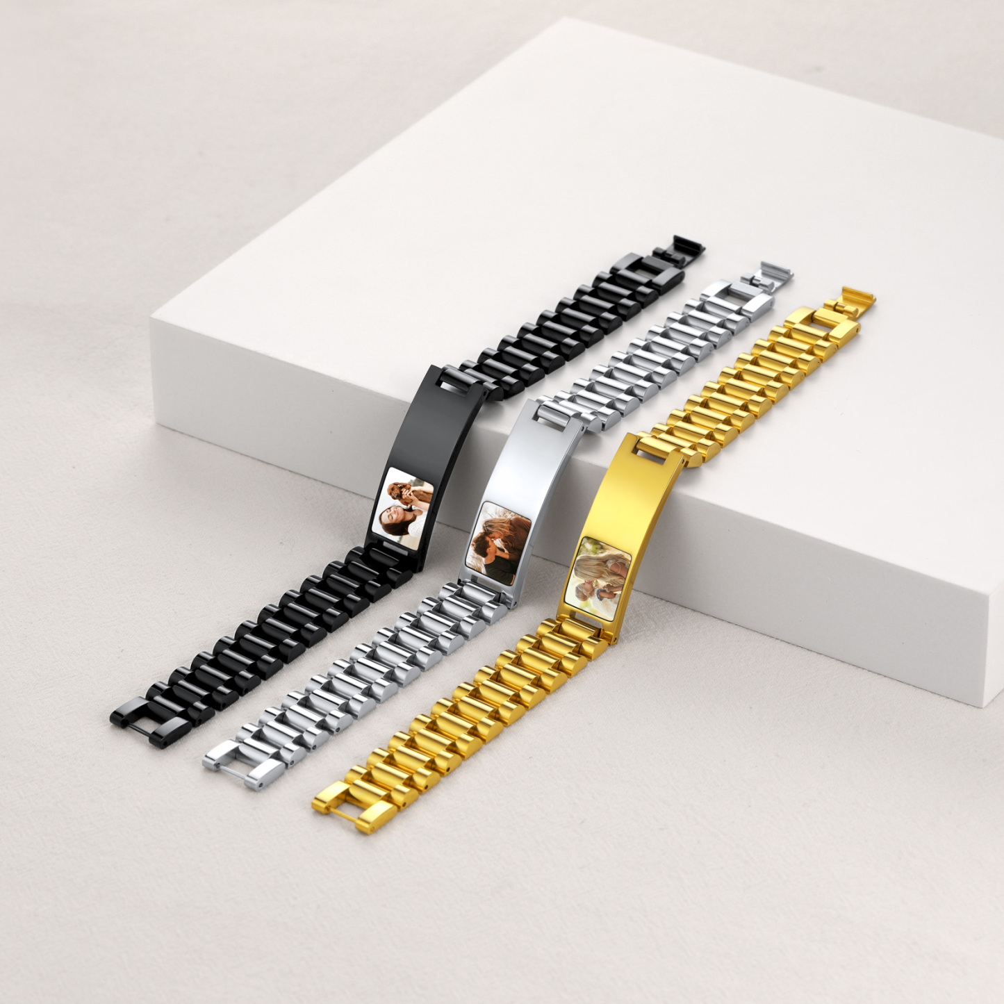 Personalized Photo Wristband ID Bracelets for Men collection