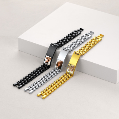 Personalized Photo Wristband ID Bracelets for Men collection