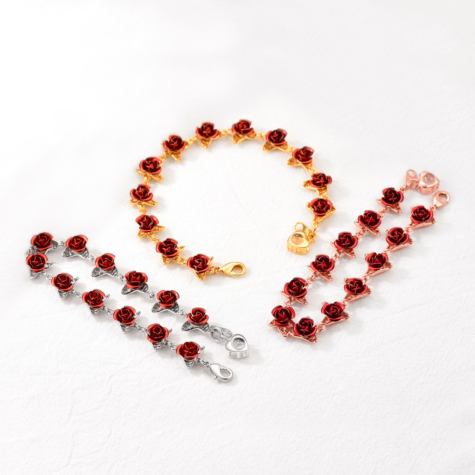 Personalized Photo Projection Rose Link Bracelets For Women collection