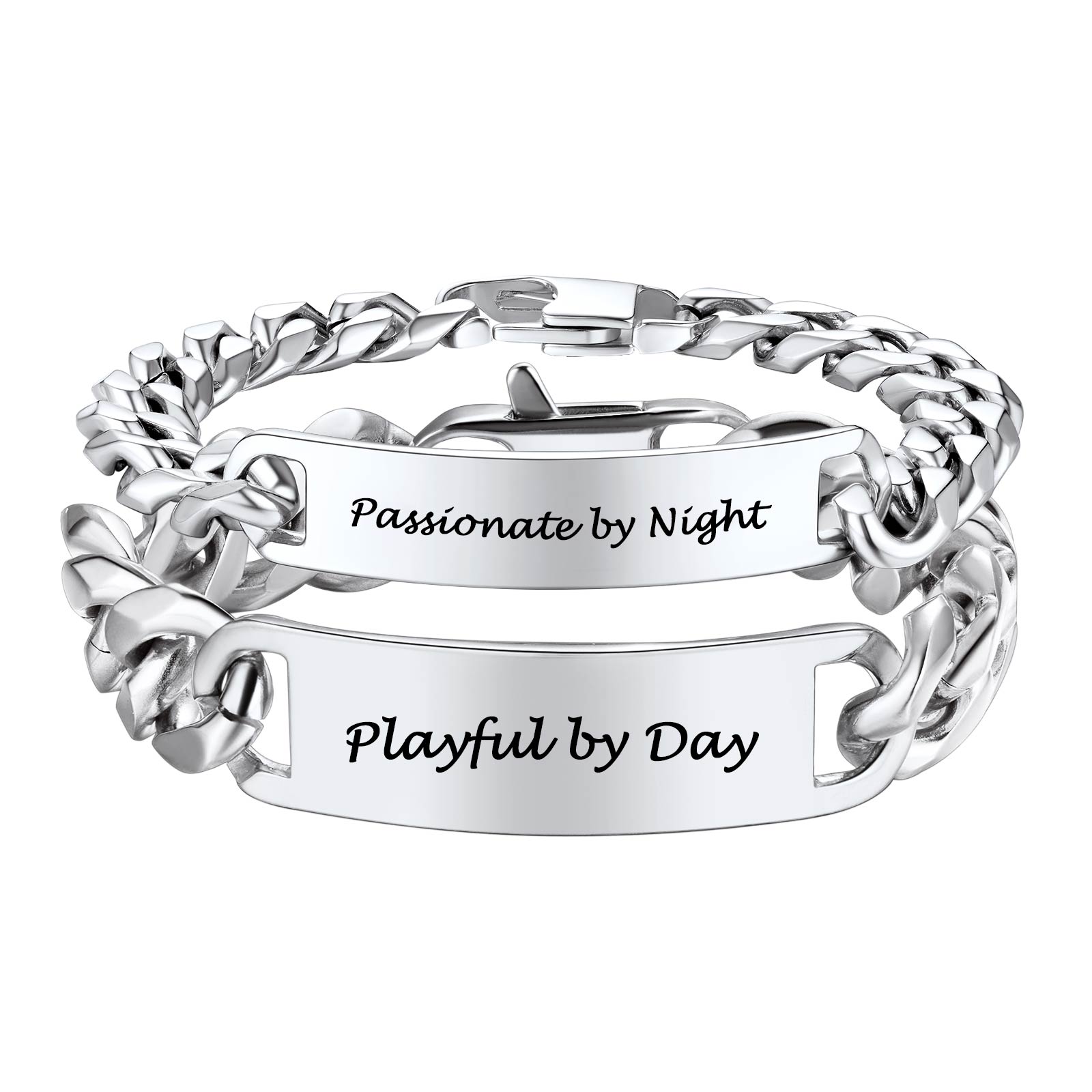 Name Engraved for Men Custom Cuban Link Chain ID Bracelet 