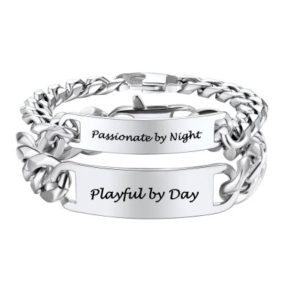 Name Engraved for Men Custom Cuban Link Chain ID Bracelet