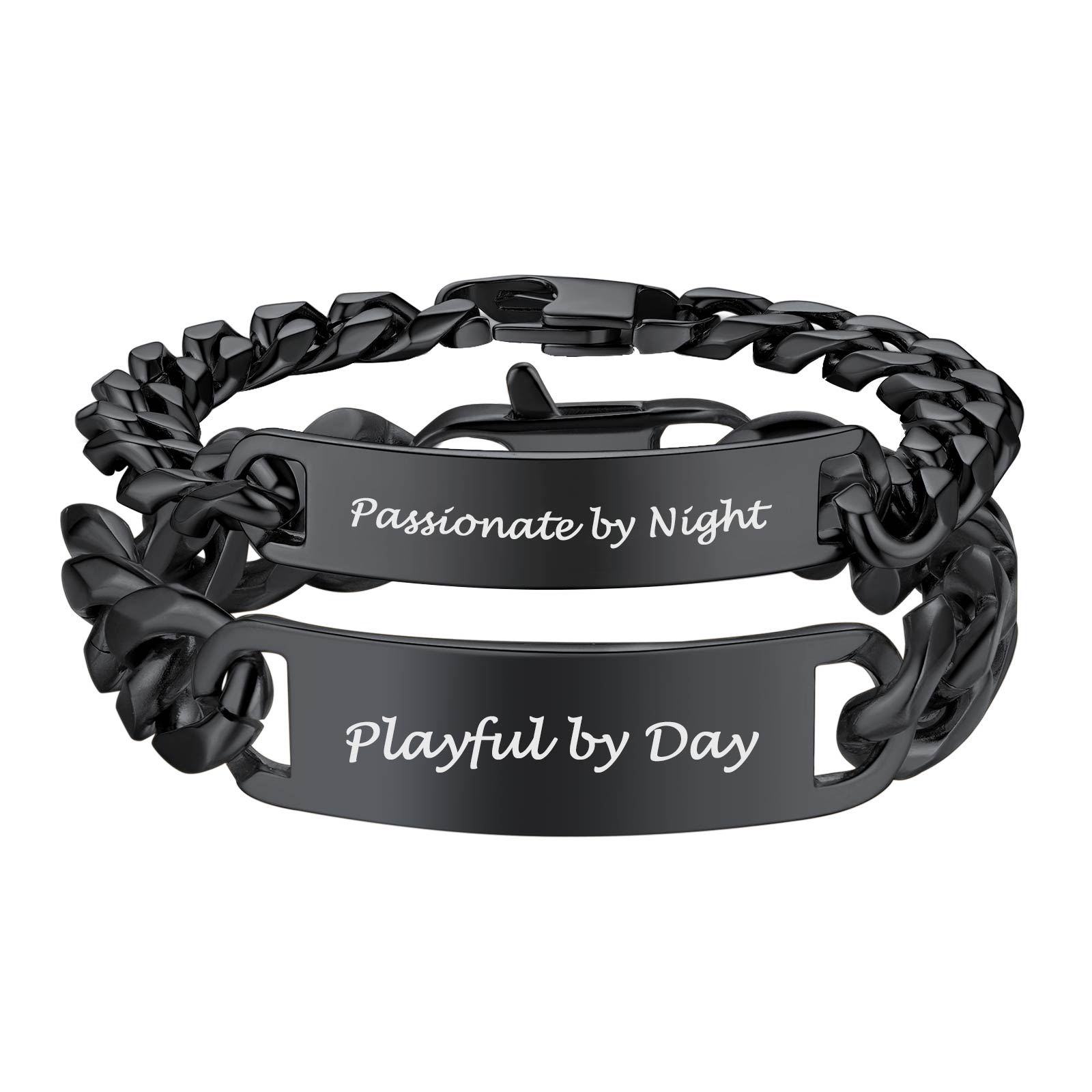 Name Engraved for Men Custom Cuban Link Chain ID Bracelet 