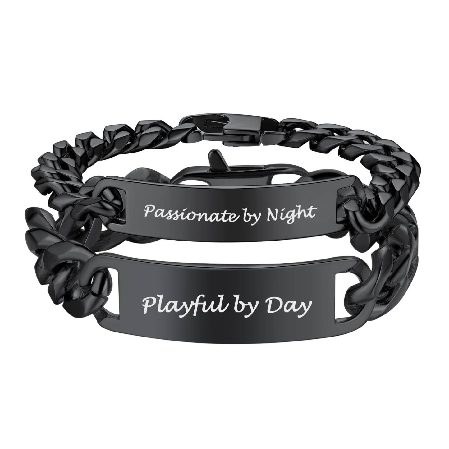 Name Engraved for Men Custom Cuban Link Chain ID Bracelet 