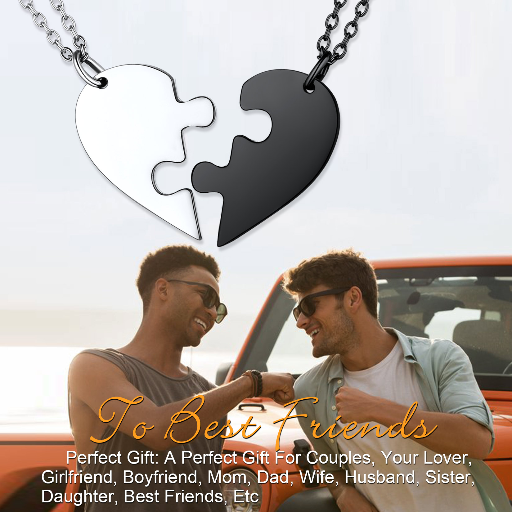 Personalized Name Engraved Necklace for Couple