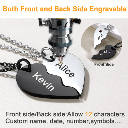  Personalized Birthstone Engraved Puzzle Stitching Pendant Necklace 