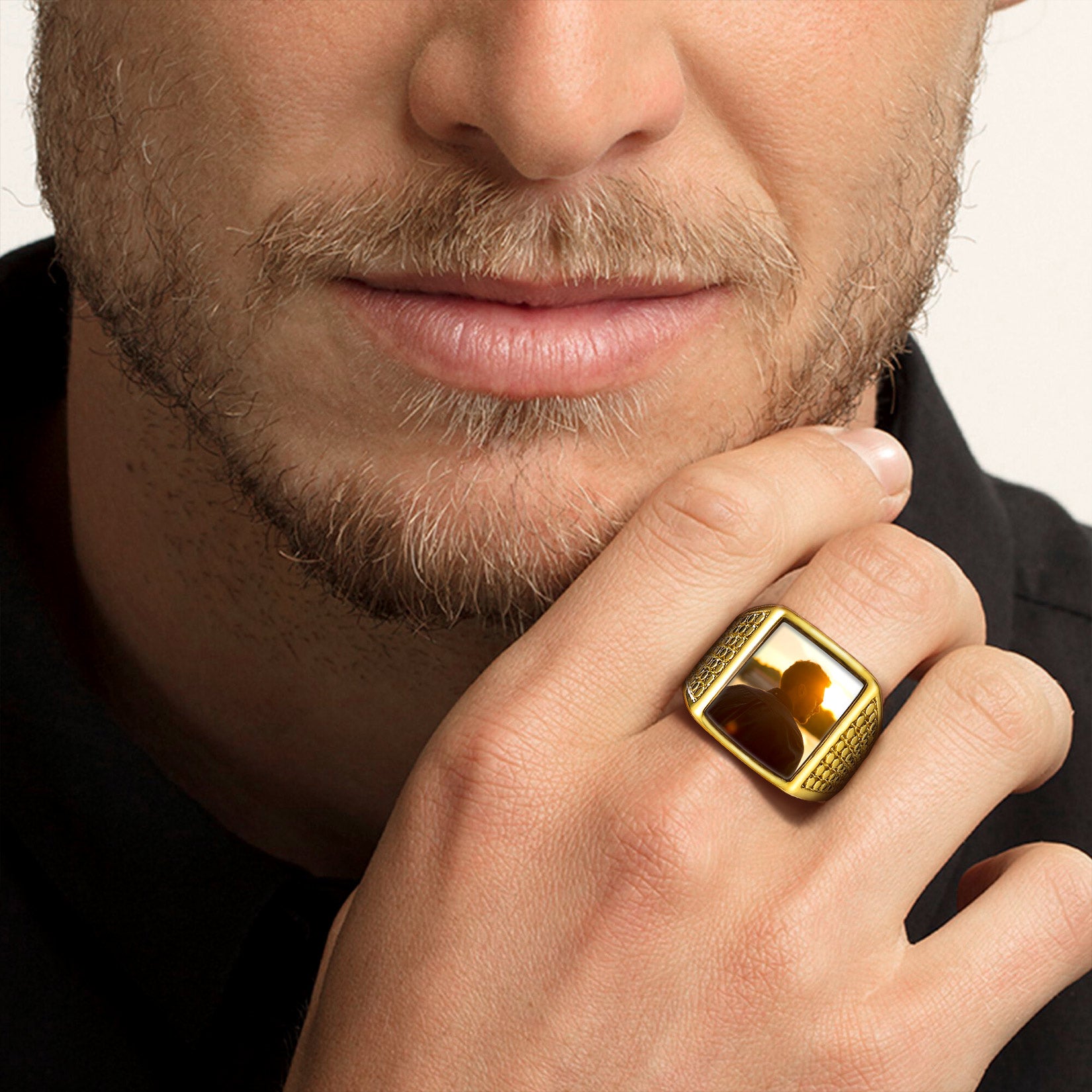 Personalized Square Engraved Signet Rings