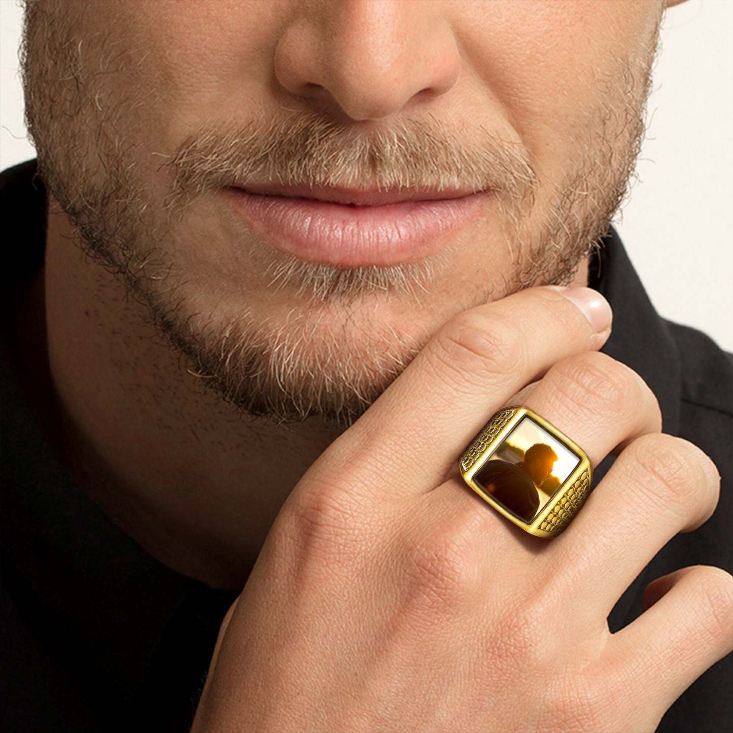 Personalized Square Engraved Signet Rings