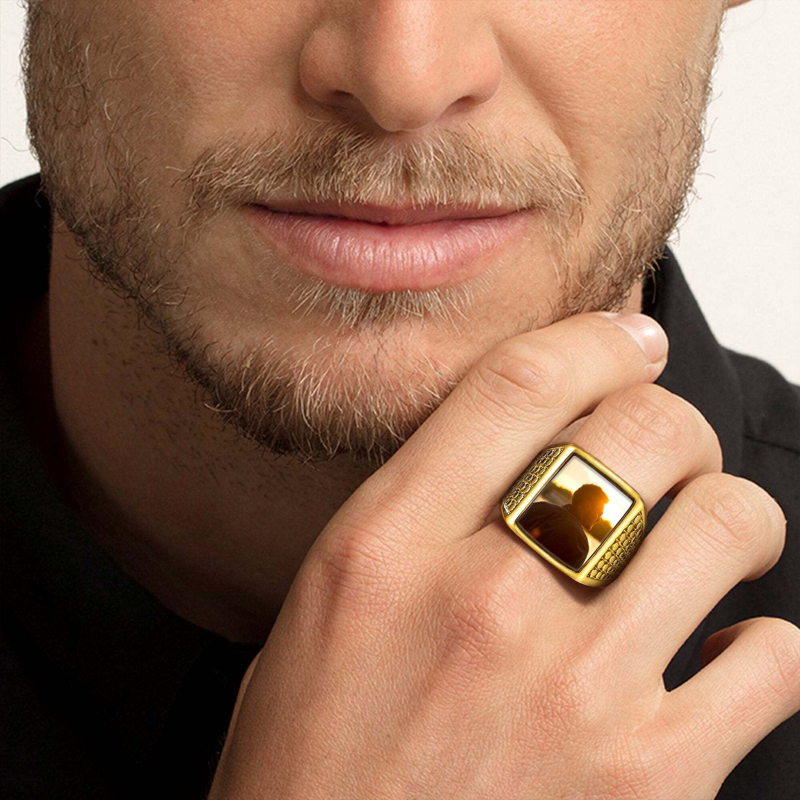 Personalized Square Engraved Signet Rings