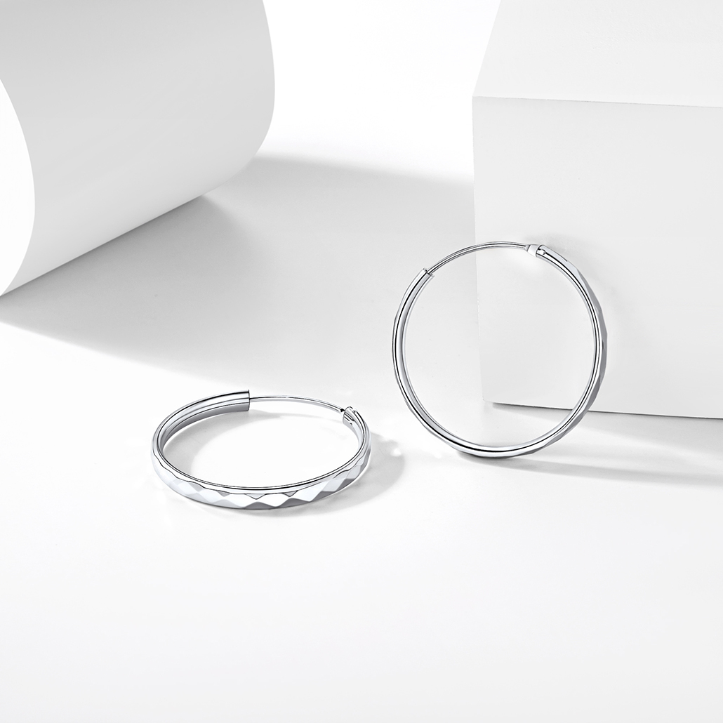 Hypoallergenic Sterling Silver Round Hoop Earrings