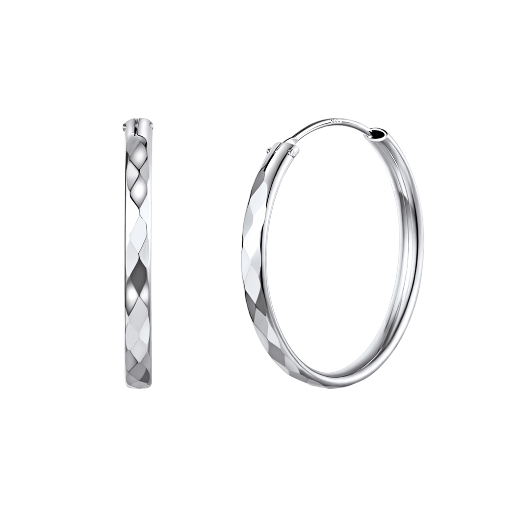 Hypoallergenic Sterling Silver Round Hoop Earrings For Women 30