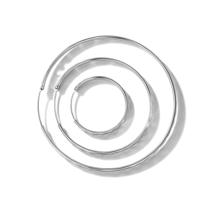 Hypoallergenic Sterling Silver Round Hoop Earrings For Women collection
