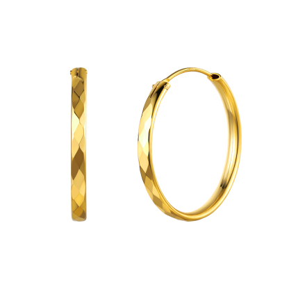 Hypoallergenic Sterling Silver Round Hoop Earrings For Women gold 30
