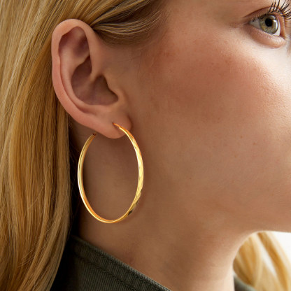 Hypoallergenic Sterling Silver Round Hoop Earrings For Women model