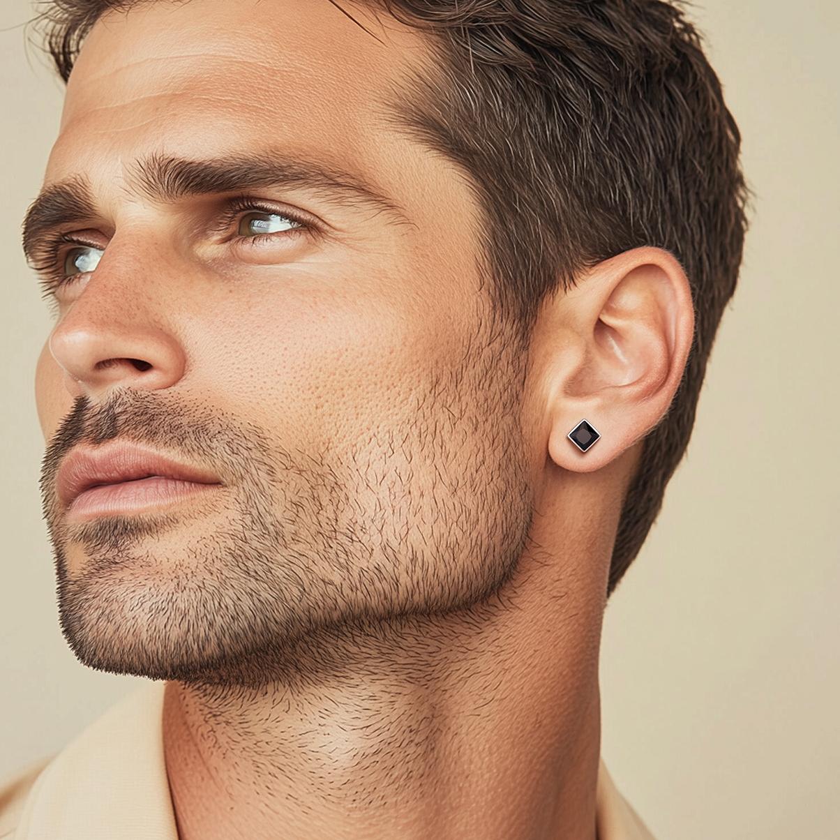 Flash Sale S925 Silver CZ Stud Earrings for Men Women