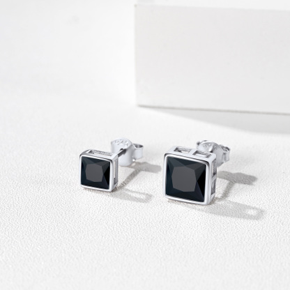 Flash Sale S925 Silver CZ Stud Earrings for Men Women