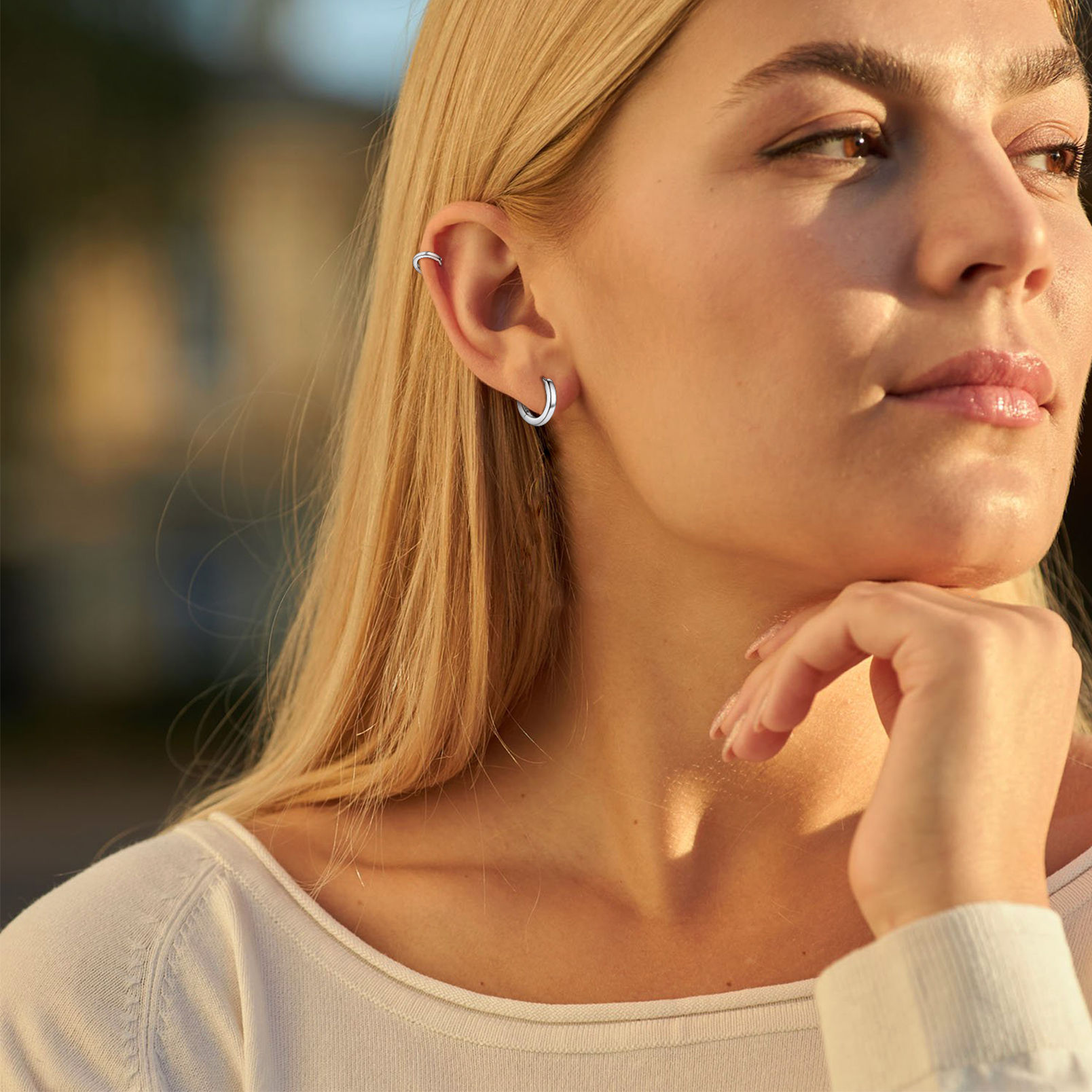 925 Sterling Silver Small Hoop Earrings Cartilage Huggie Earrings