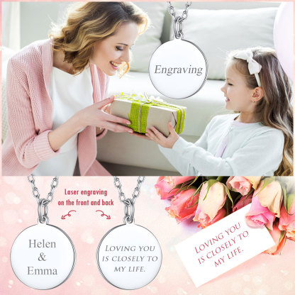 Personalized Engraved Pendant Necklace for Women gift