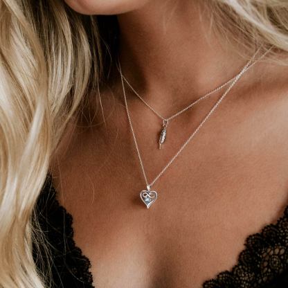 Infinity Birthstone Heart Pendant Necklace for Women model april