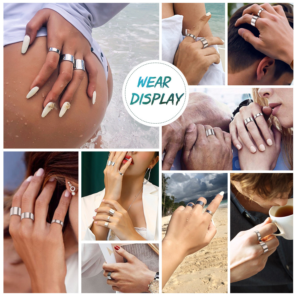 Sterling Silver Engagement Band Engraved Adjustable Cuff Ring wear display