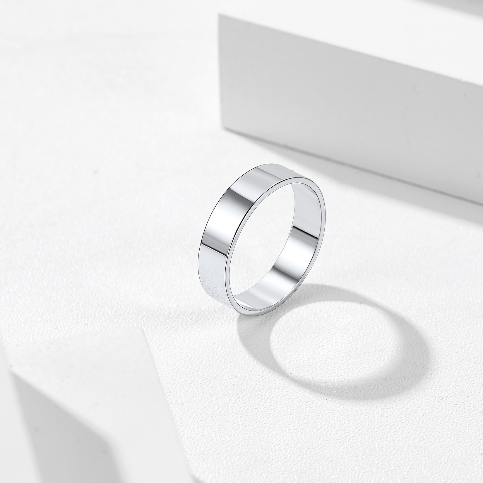 Sterling Silver Engraved Polished Band Wedding Engagement Ring 5MM