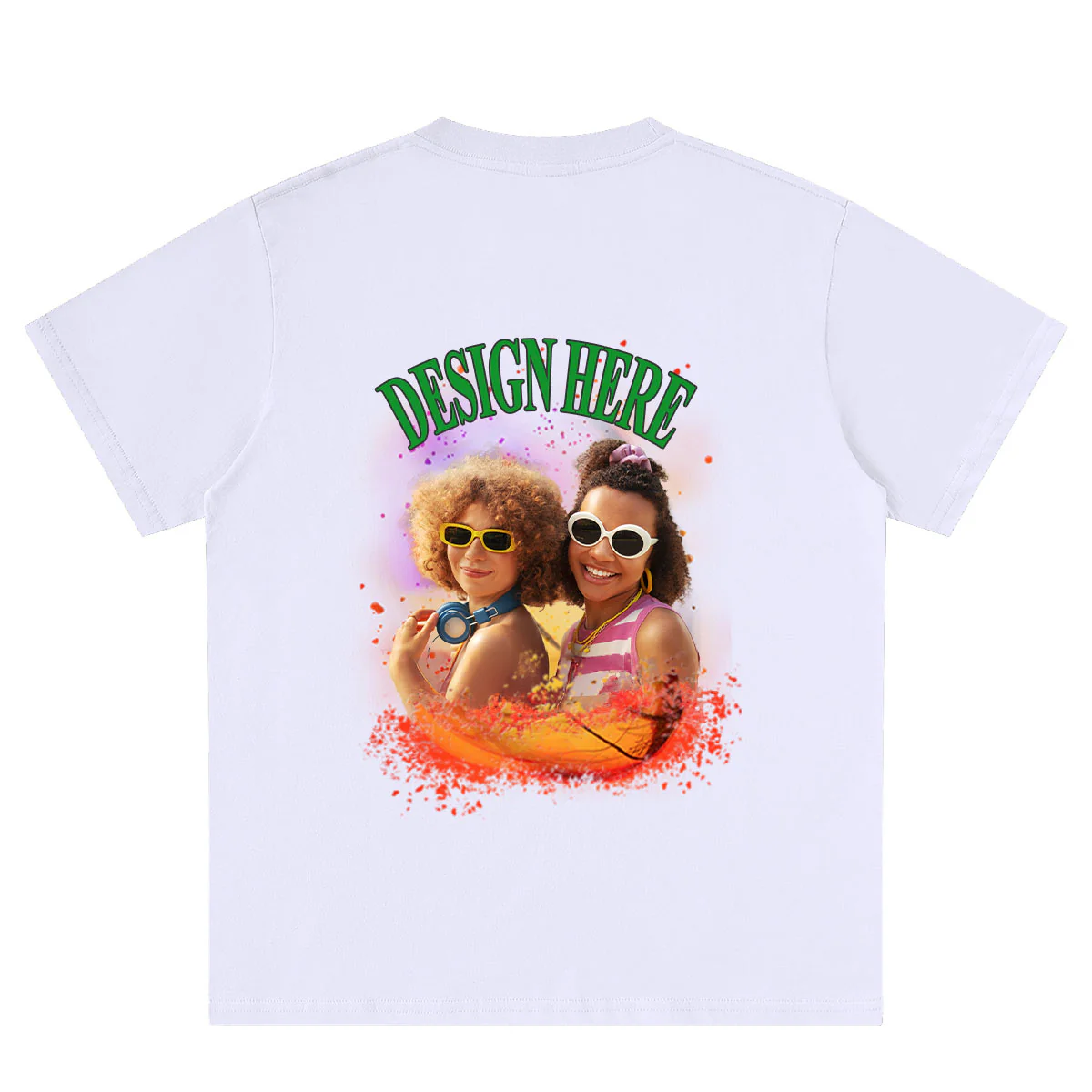 White back Custom Photo and Text T-Shirts