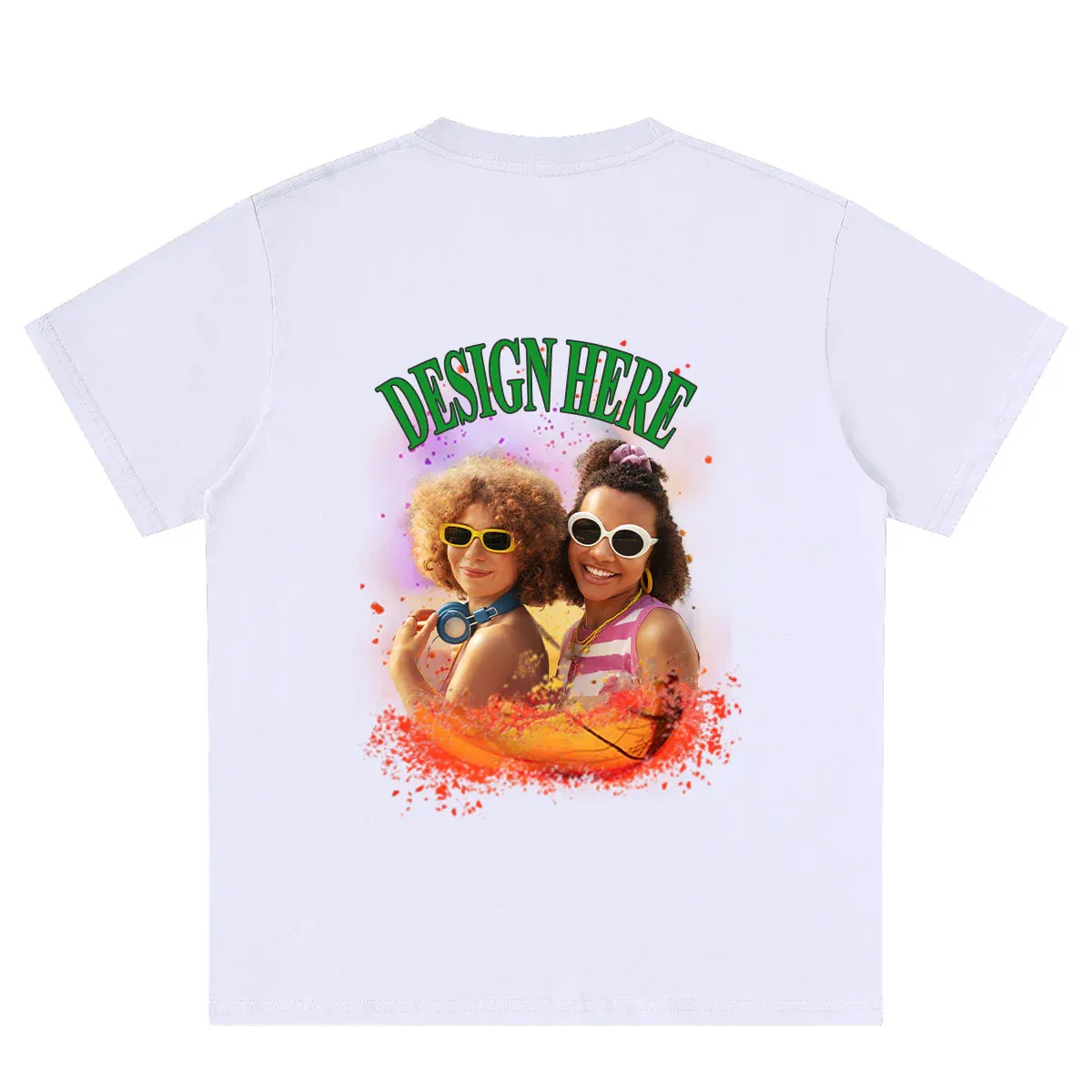 White back Custom Photo and Text T-Shirts