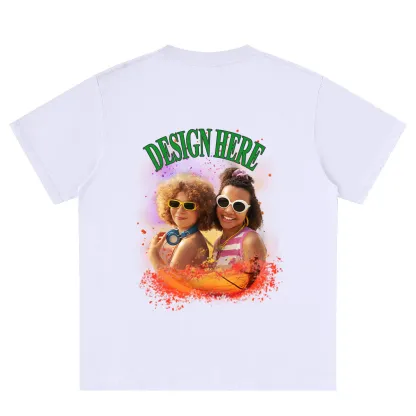 White back Custom Photo and Text T-Shirts