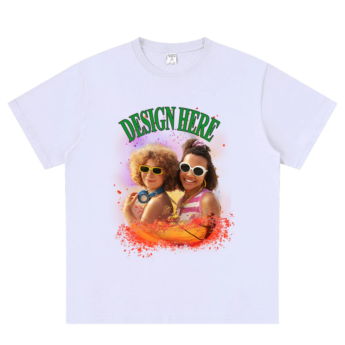 white front Custom Photo and Text T-Shirts