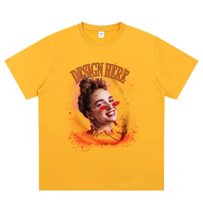 Yellow front Custom Photo T-Shirts 