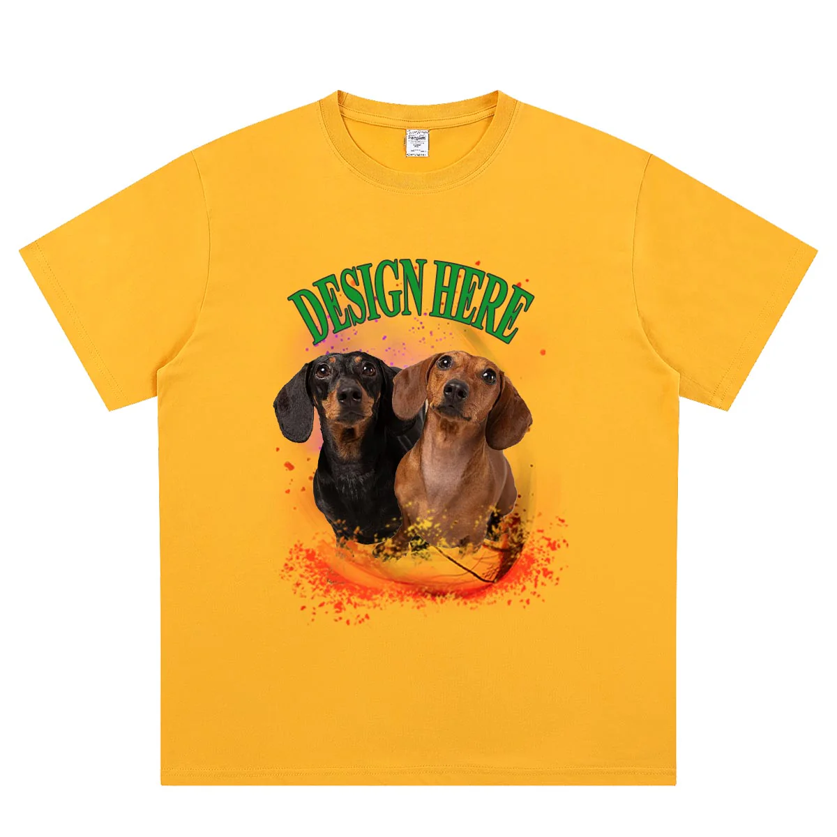 Yellow front Custom Photo and Text T-Shirts