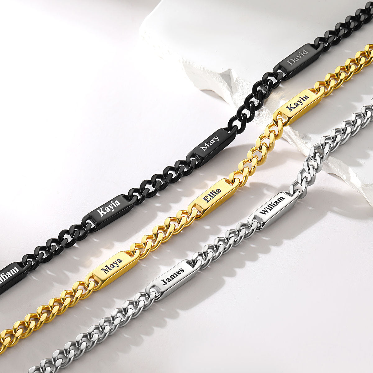 Custom Name Cuban Link Jewelry Set