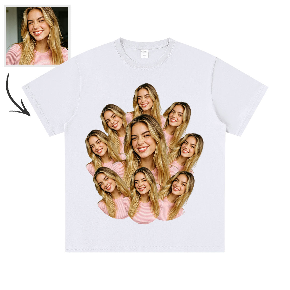 Custom Face Photo T-Shirt Personalized Gift for Men Women