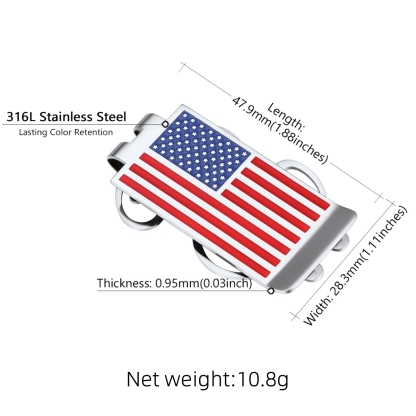 American Flag Dollar Money Clip size