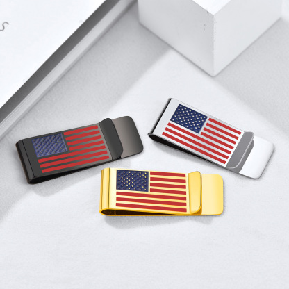 4th of July American Flag Money Clip all color