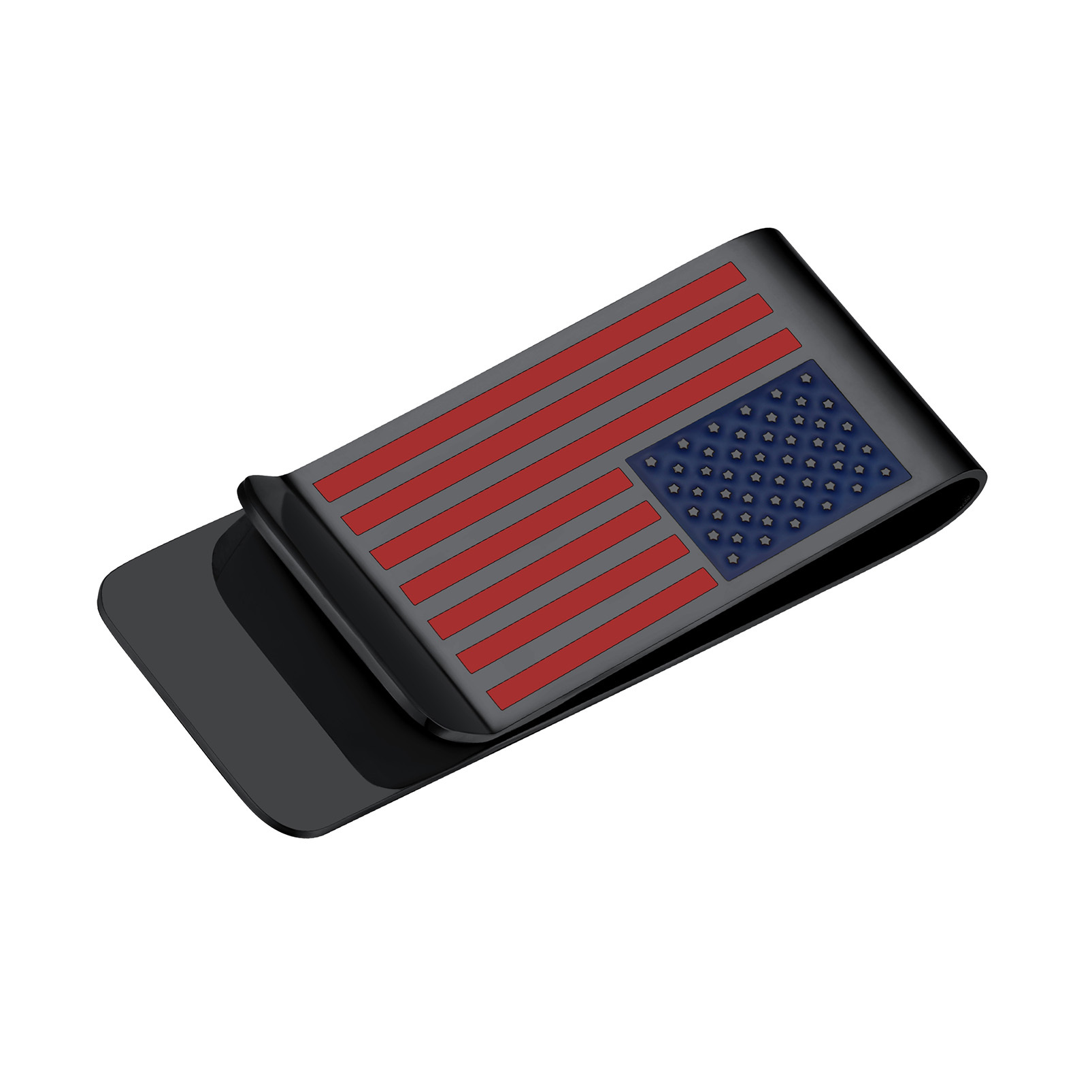 4th of July American Flag Money Clip black