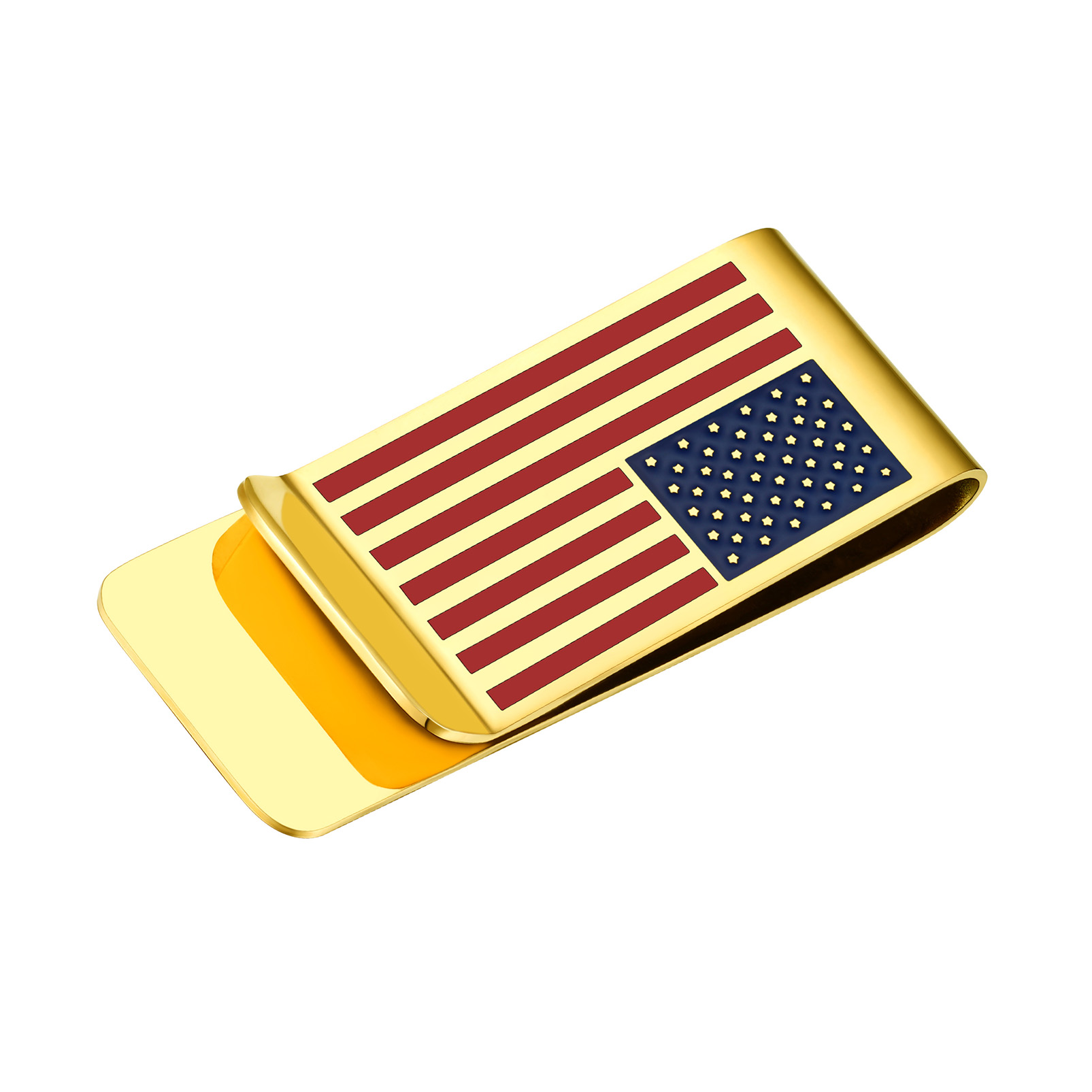 4th of July American Flag Money Clip gold