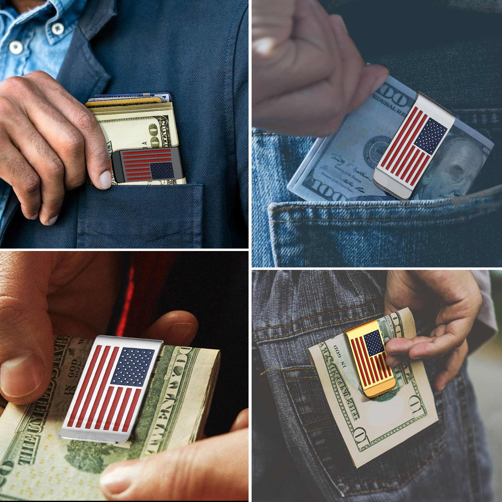 American Flag Money Clip  Card Holder usage