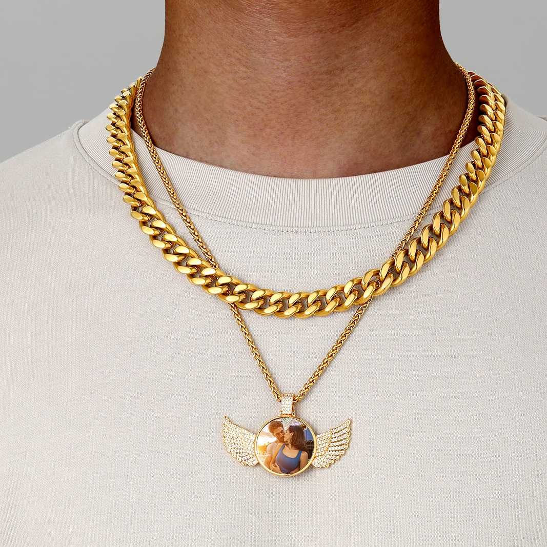 Angel Wings Photo Necklace 
