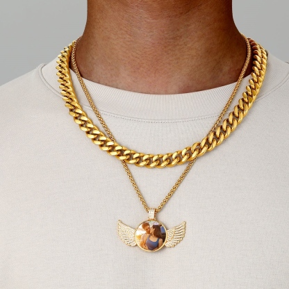 Angel Wings Photo Necklace 