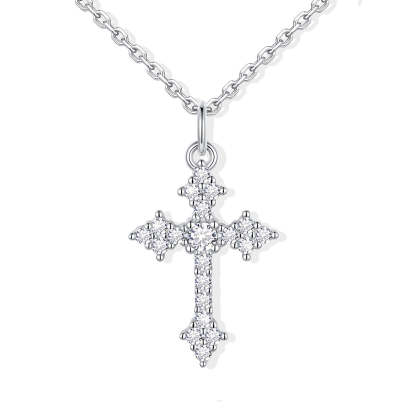Cubic Zirconia Cross Necklace for Women